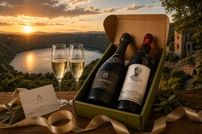 Gift Box Spumante Simposio Abissi Lacustri Caligola 2019 Roma Doc Rosso Monte Due Torri