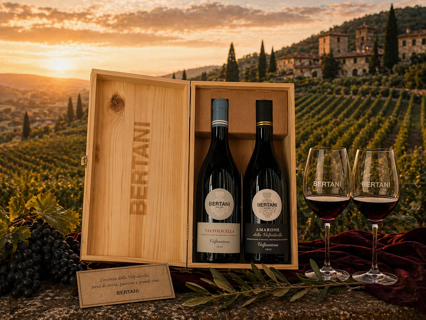 Gift Box Amarone Valpolicella Valpantena Docg - Valpolicella Classico Doc   Bertani