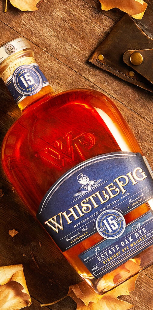 Whiskey Whistlepig 15 Years Straight  Estate Oak Rye Gift Box